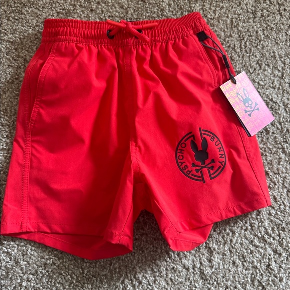Psycho Bunny Bright Red Swim Trunks